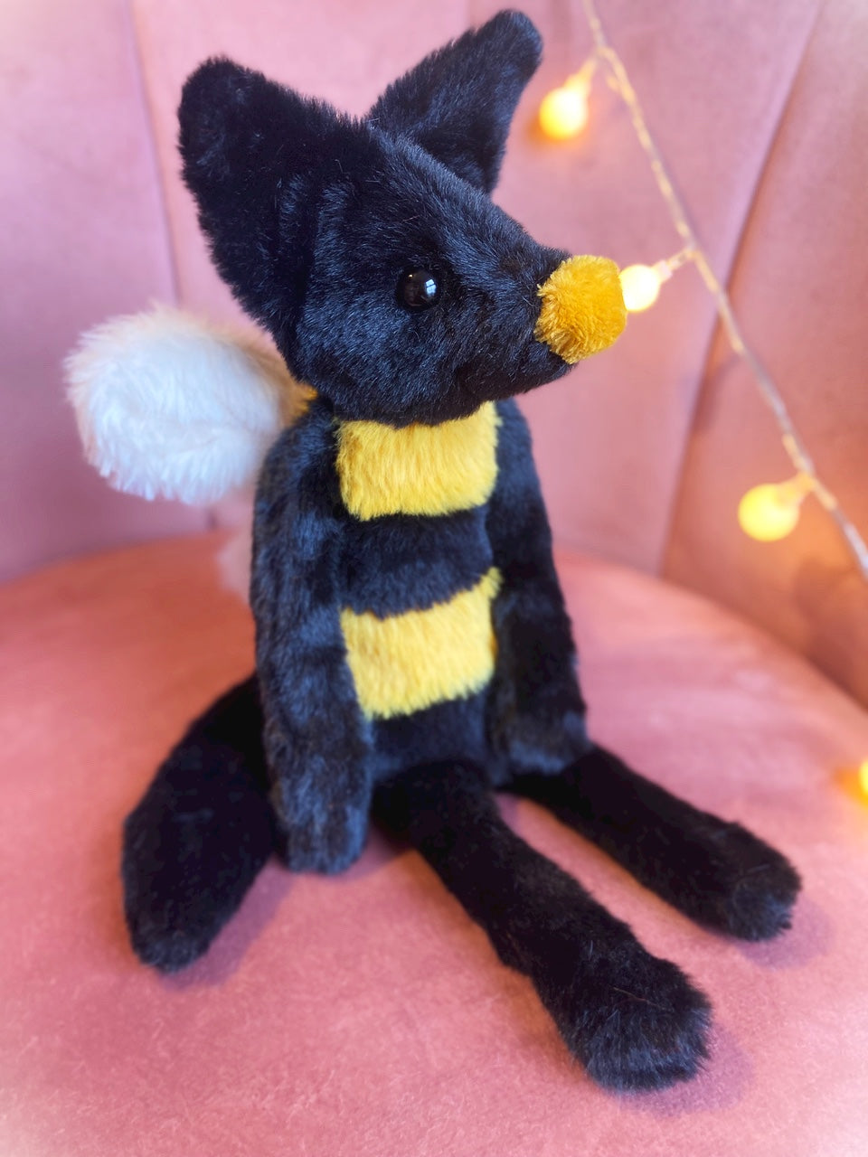 BEE FOX - Handmade Luxury Weighted Plush Fluffy Fox Doll