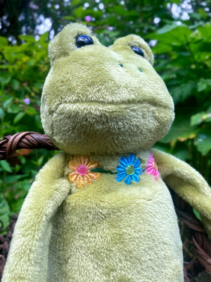 ‘HOPEFUL HERB’ - Handmade Weighted Plush Frog Doll