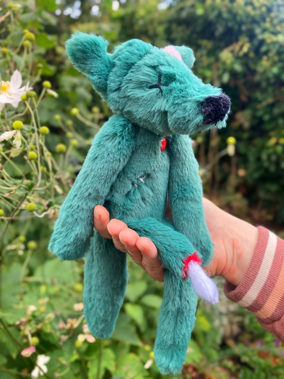 ZOMBIE FOX - Handmade Luxury Weighted Plush Fluffy Fox Doll