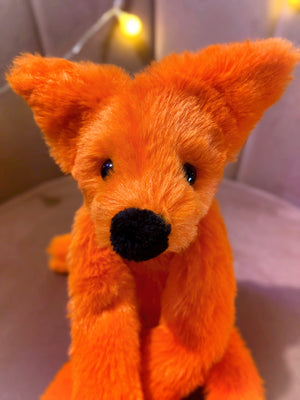 TANGERINE FOX - Handmade Luxury Weighted Plush Fluffy Fox Doll