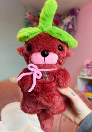 CHERRY OTTER (Glow in the Dark) - Handmade Luxury Weighted Plush Doll
