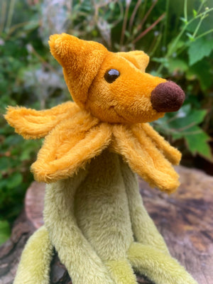 SUNFLOWER FOX CUB (B) - Handmade Weighted Plush Fox Doll