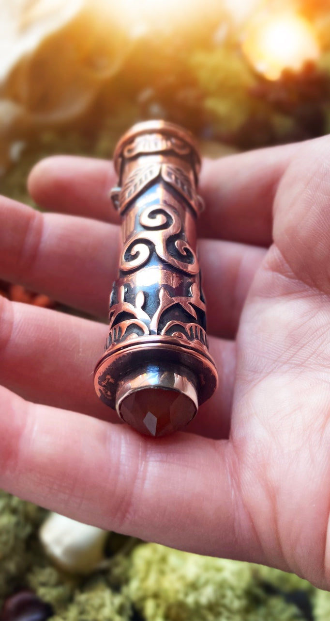 WITCHES VIAL Handmade Recycled Copper Stash Box Necklace