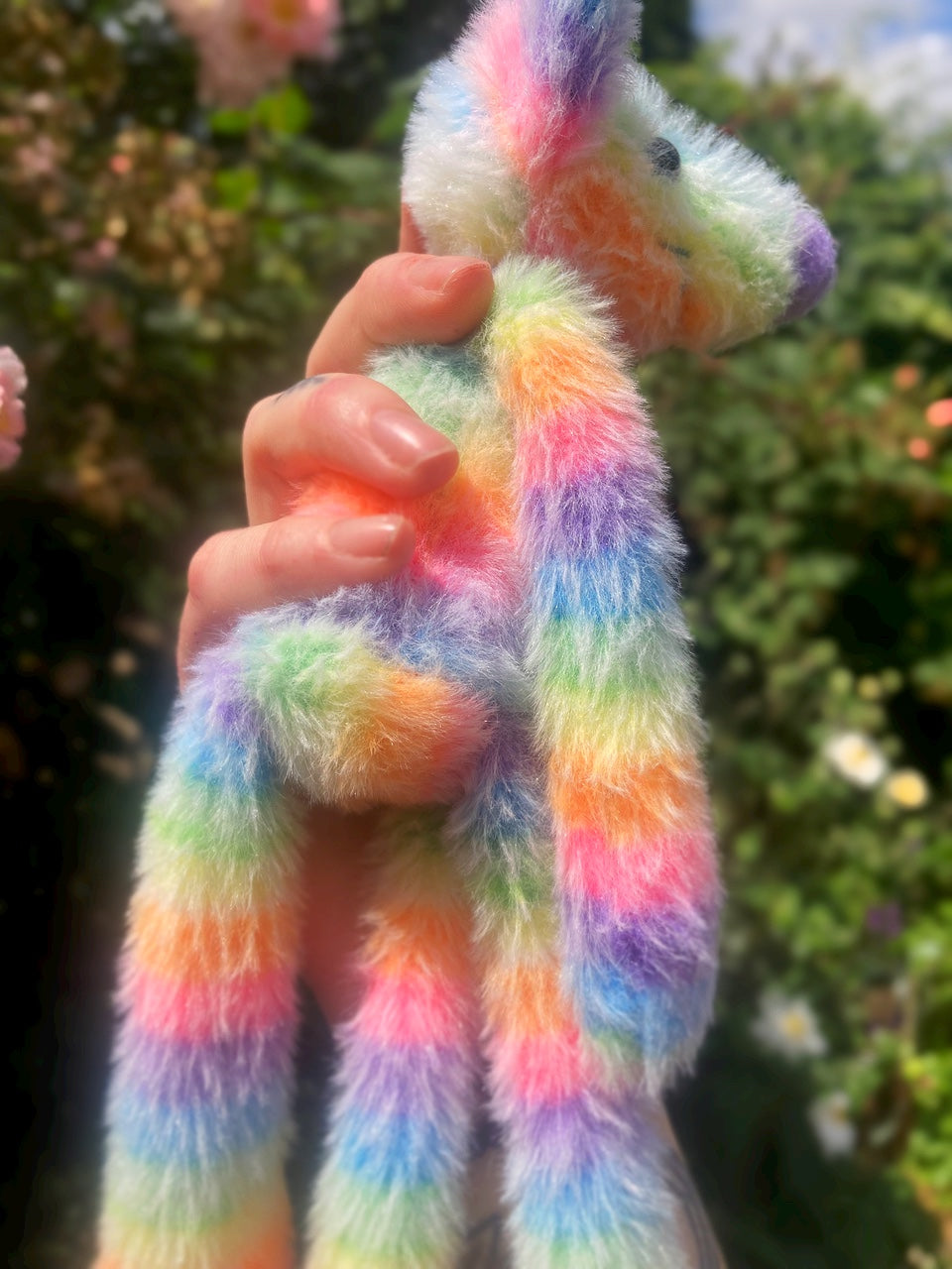 RAINBOW SHERBET FLUFFY FOX - Handmade Weighted Plush Fox Doll