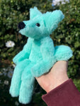 MINT SORBET FOX - Handmade Luxury Weighted Plush Fluffy Fox Doll