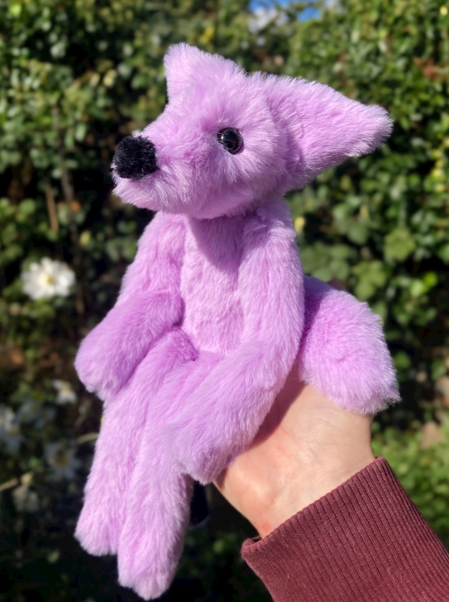 LAVENDER SORBET FOX - Handmade Luxury Weighted Plush Fluffy Fox Doll