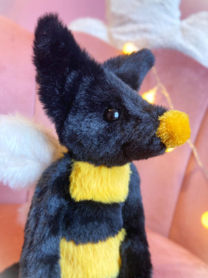 BEE FOX - Handmade Luxury Weighted Plush Fluffy Fox Doll