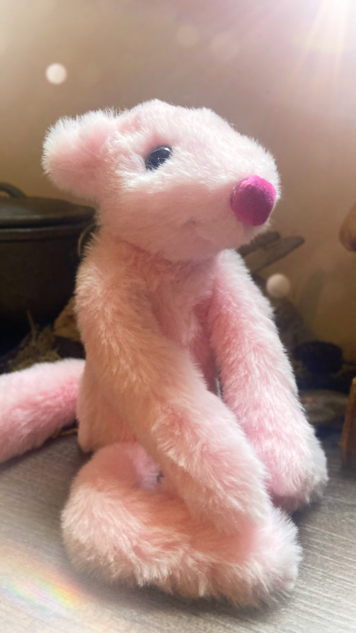 FLUFFY FOX CUB - Handmade Weighted Pink Plush Fox Doll