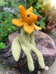 SUNFLOWER FOX CUB (A) - Handmade Weighted Plush Fox Doll