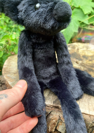 ‘ONYX’ (2) - Handmade Luxury Weighted Plush Fluffy Fox Doll