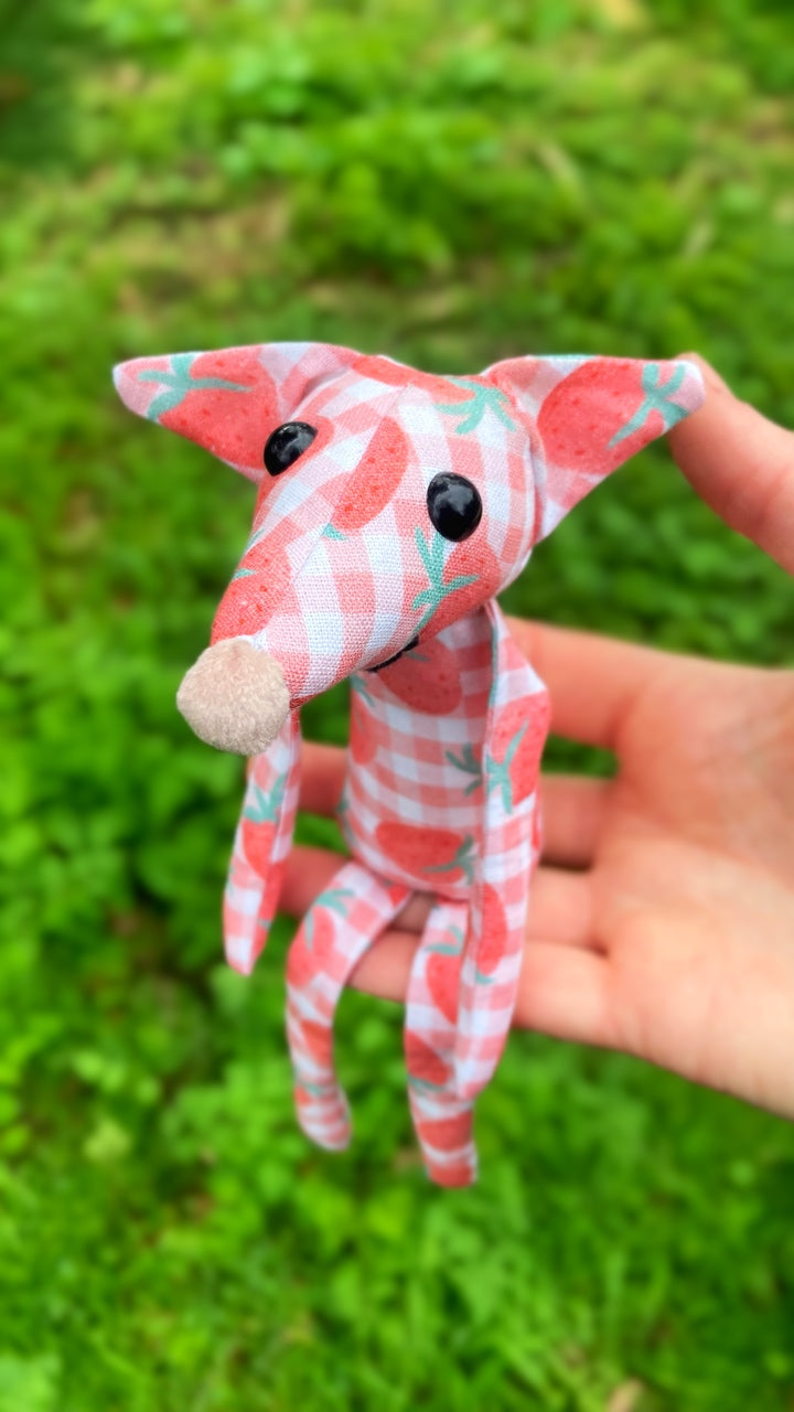 STRAWBERRY FIELDS FOX CUB - Handmade Weighted Cotton Fox Doll