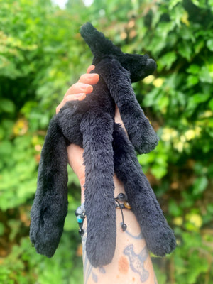 ‘OBSIDIAN’ - Handmade Luxury Weighted Plush Fluffy Fox Doll