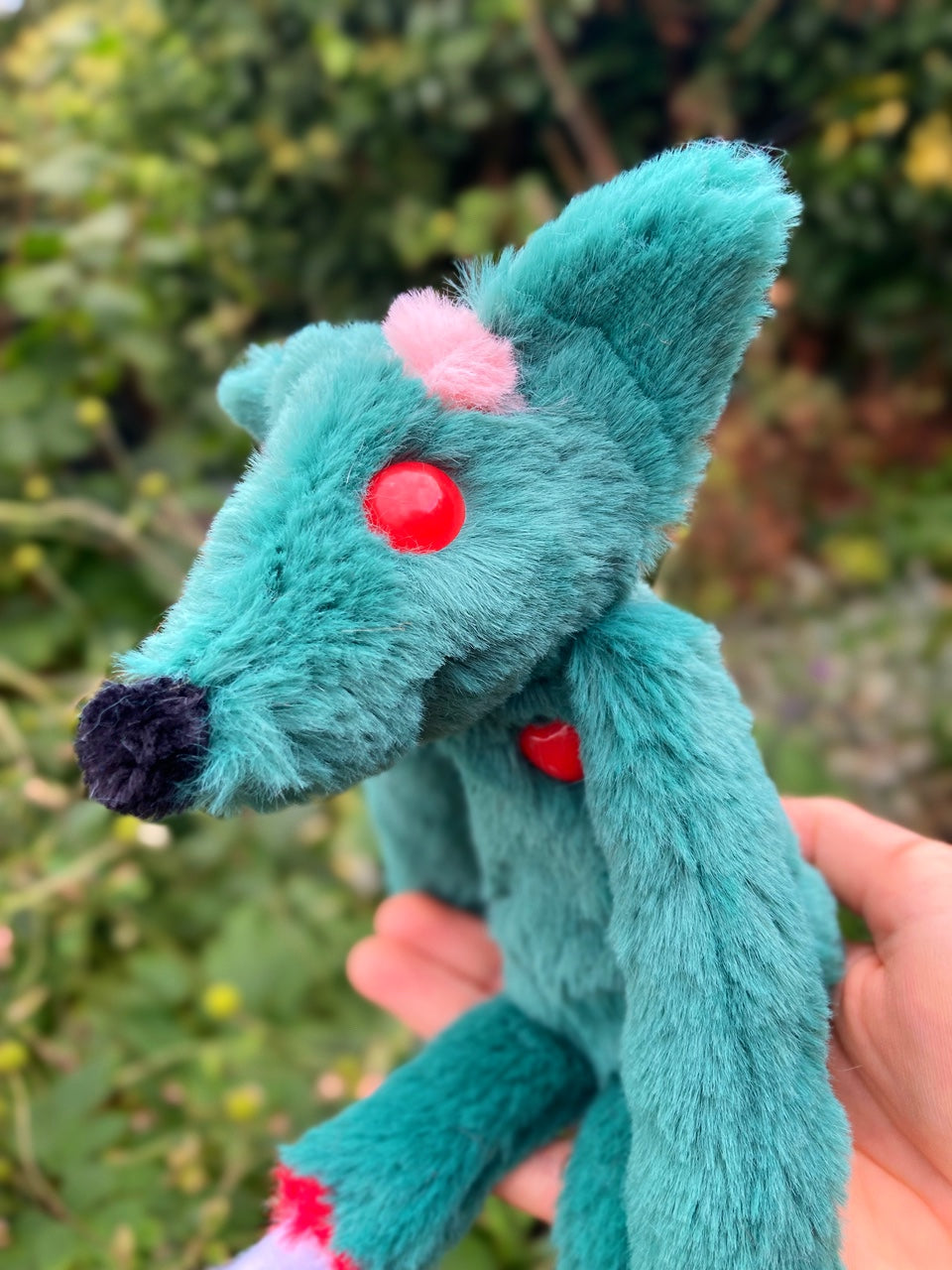 ZOMBIE FOX - Handmade Luxury Weighted Plush Fluffy Fox Doll