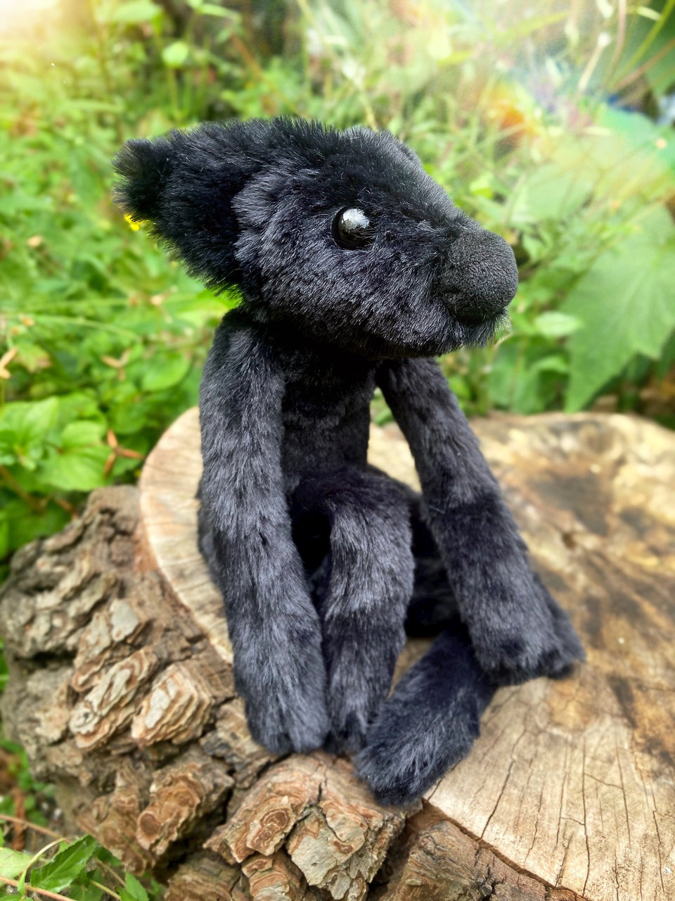 ‘ONYX’ (2) - Handmade Luxury Weighted Plush Fluffy Fox Doll