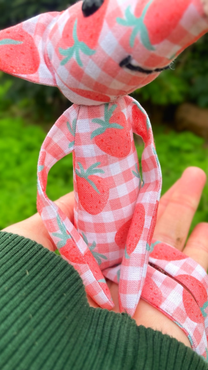 STRAWBERRY FIELDS FOX CUB - Handmade Weighted Cotton Fox Doll