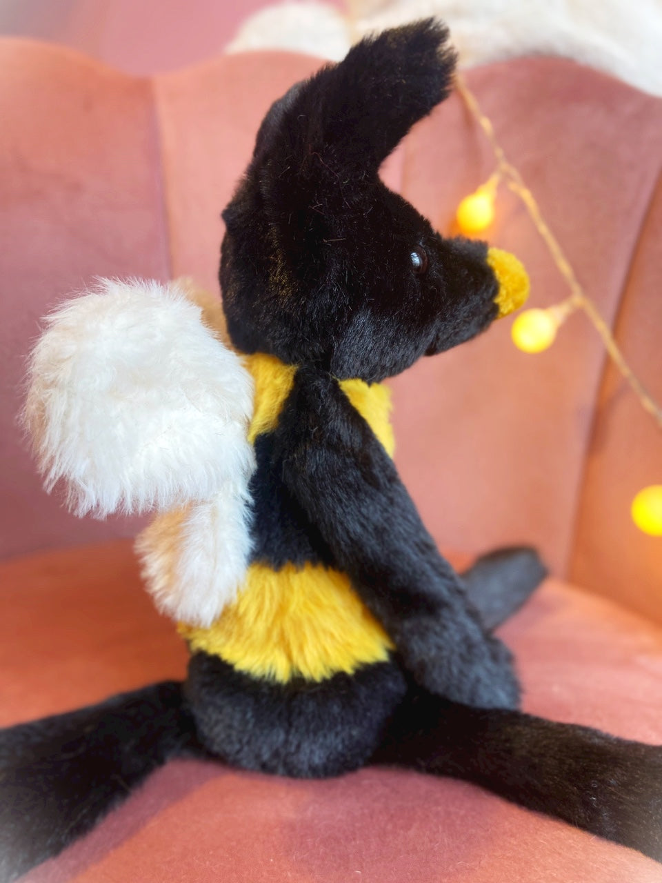 BEE FOX - Handmade Luxury Weighted Plush Fluffy Fox Doll