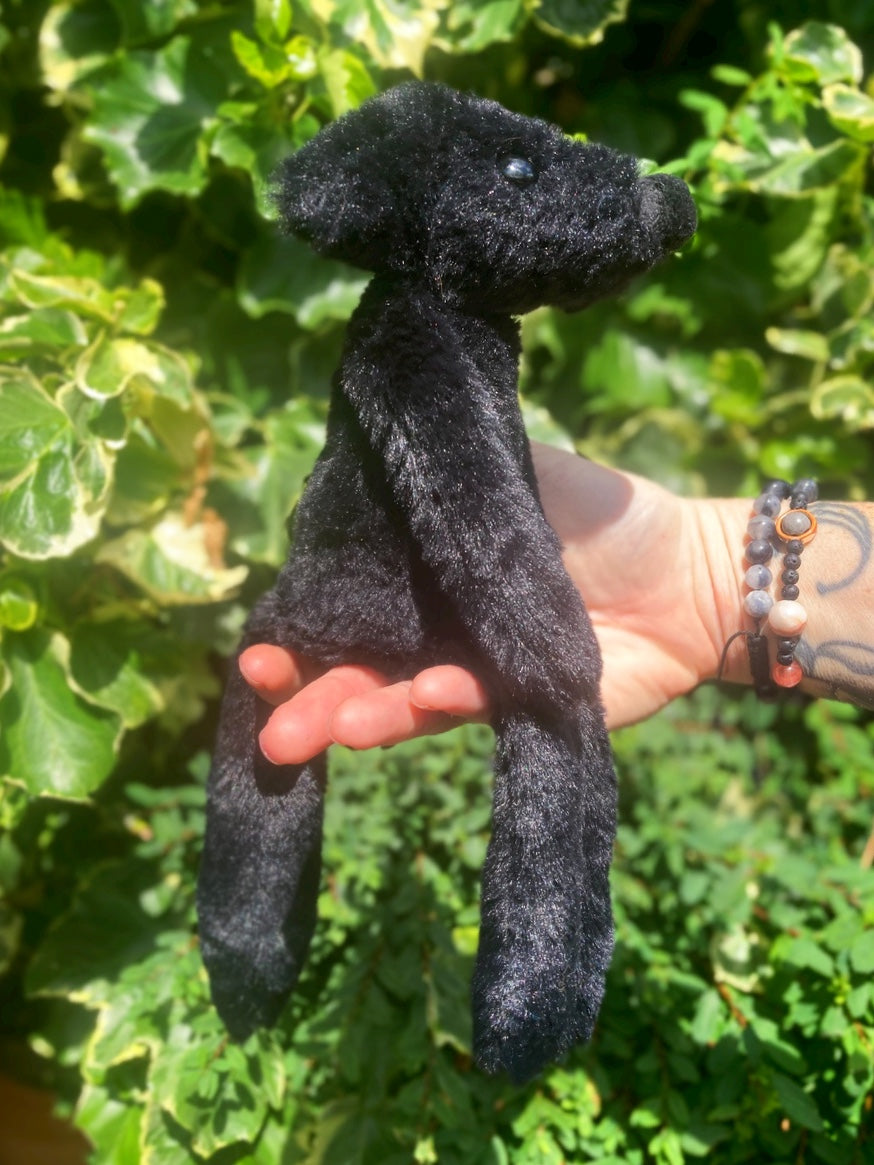 ‘ONYX’ - Handmade Luxury Weighted Plush Fluffy Fox Doll