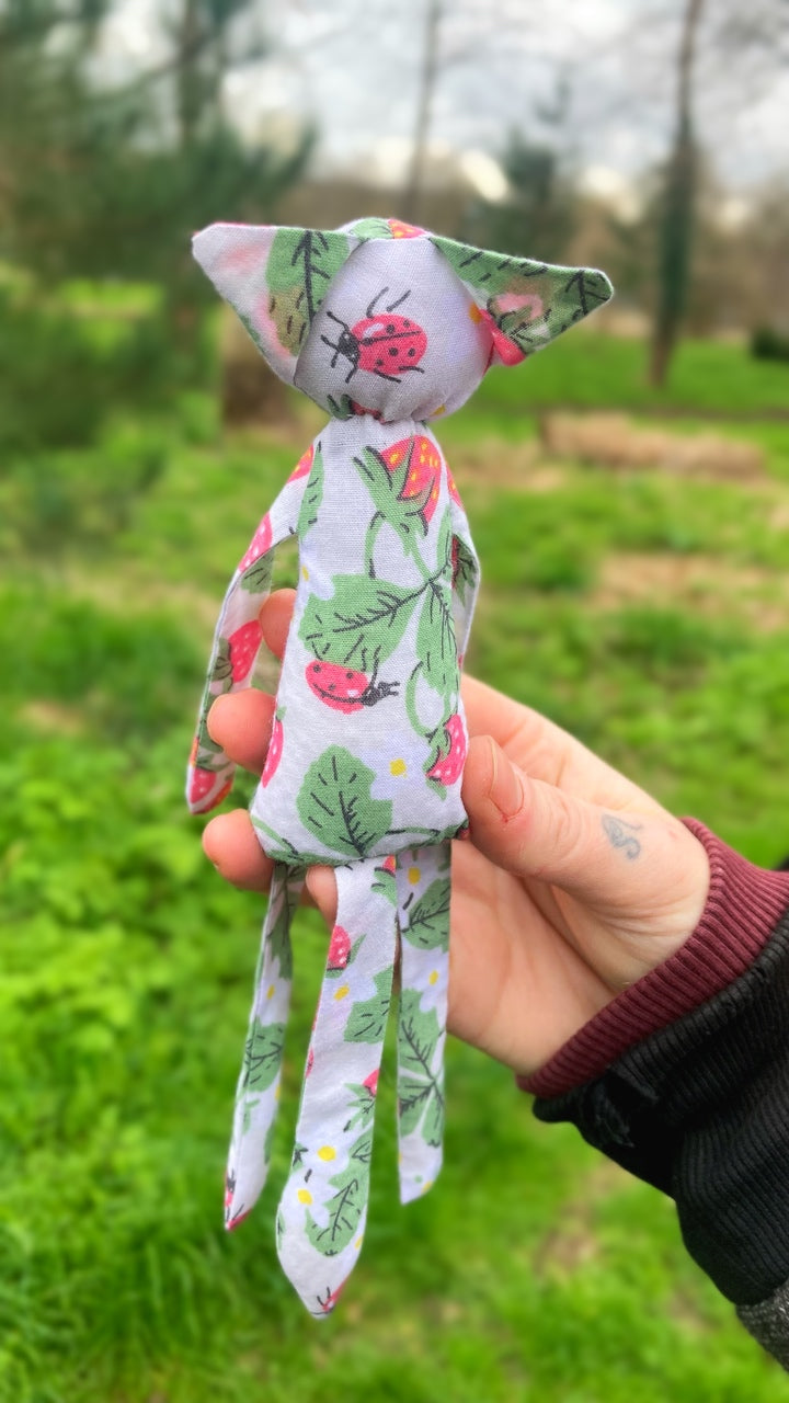 STRAWBERRY FIELDS FOX CUB - Handmade Weighted Cotton Fox Doll