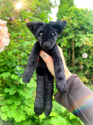 ‘ONYX’ - Handmade Luxury Weighted Plush Fluffy Fox Doll