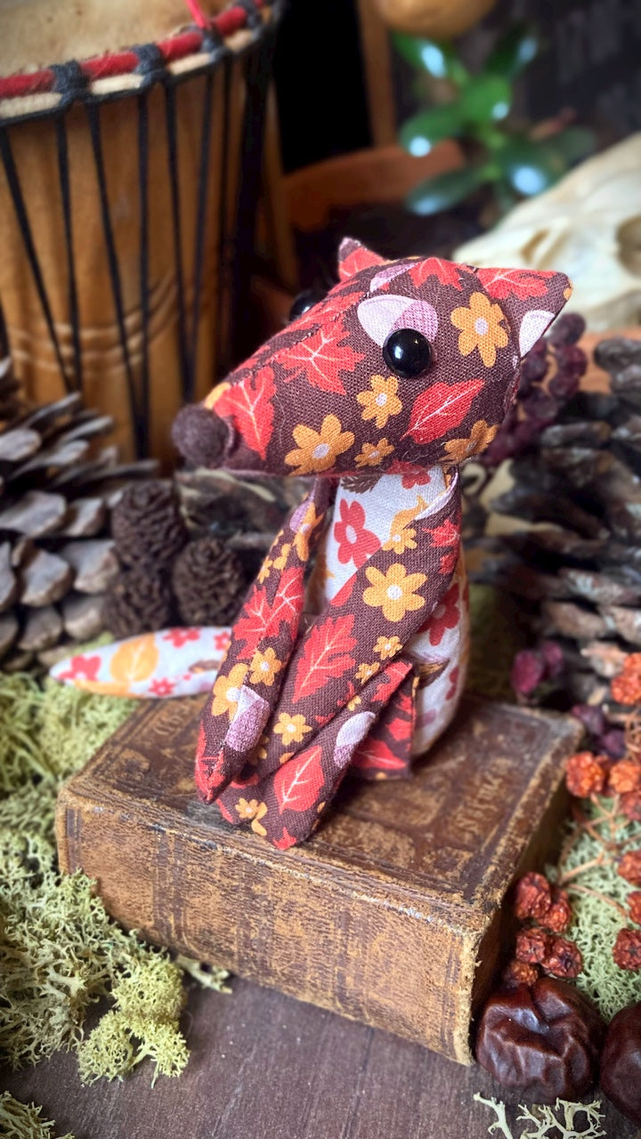 AUTUMN FOX CUB - Handmade Weighted Cotton Fox Doll