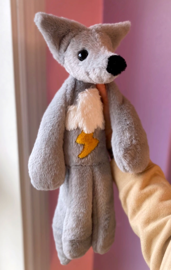 XL THUNDER FOX - Handmade Luxury Weighted Plush Fluffy Fox Doll