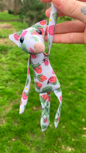 STRAWBERRY FIELDS FOX CUB - Handmade Weighted Cotton Fox Doll