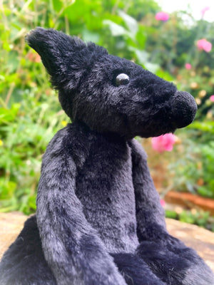 ‘ONYX’ - Handmade Luxury Weighted Plush Fluffy Fox Doll