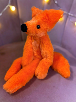 TANGERINE FOX - Handmade Luxury Weighted Plush Fluffy Fox Doll