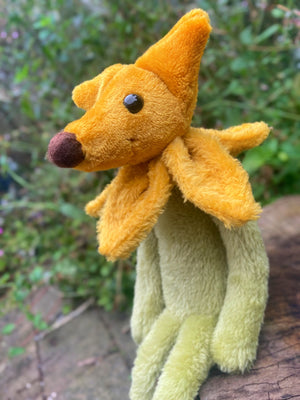 SUNFLOWER FOX CUB (B) - Handmade Weighted Plush Fox Doll