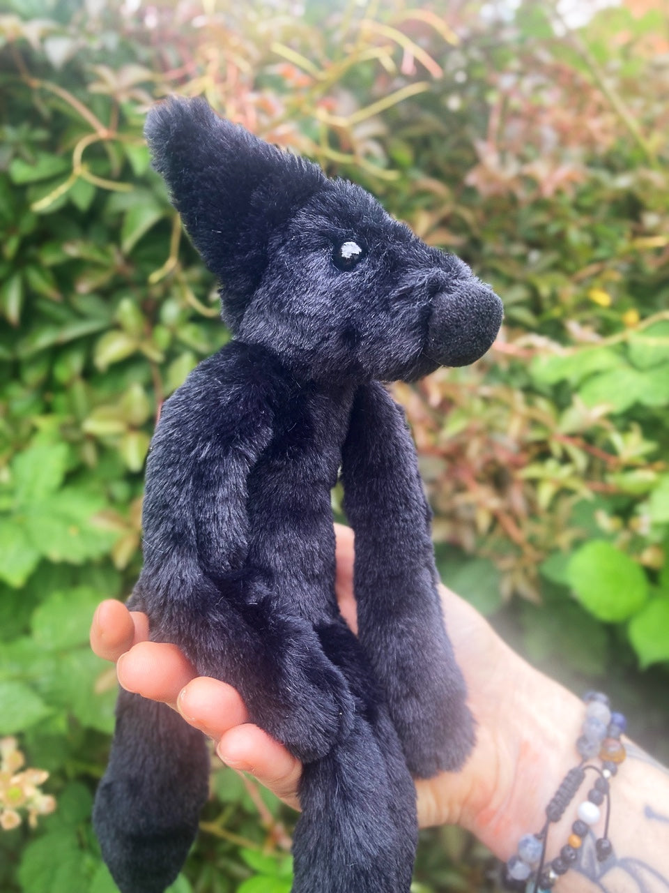 ‘OBSIDIAN’ - Handmade Luxury Weighted Plush Fluffy Fox Doll