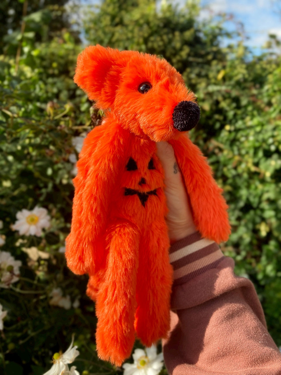 JACK O LANTERN FOX (A) - Handmade Luxury Weighted Plush Fluffy Fox Doll