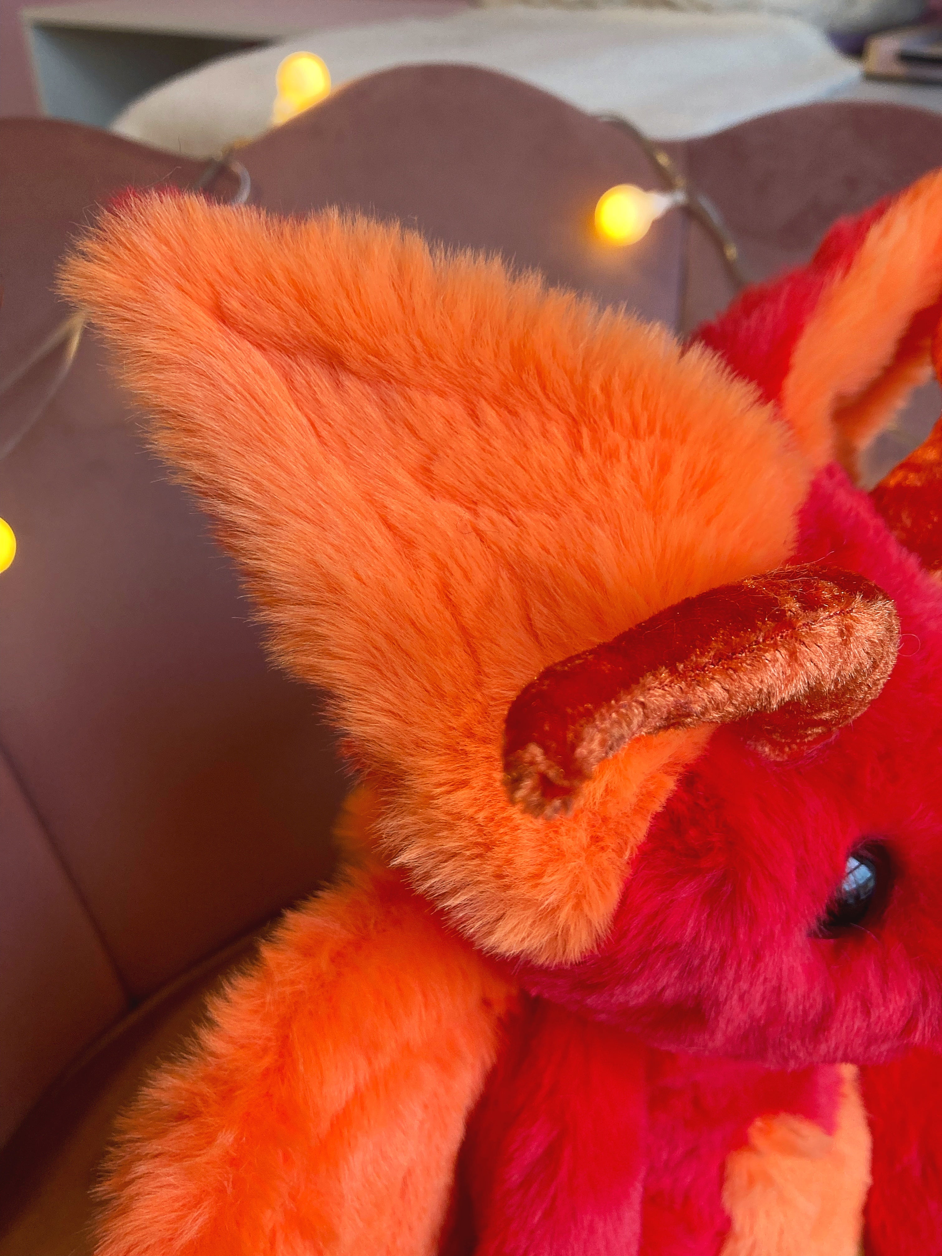 XL FIRE DRAGON FOX - Handmade Luxury Weighted Plush Fluffy Fox Doll