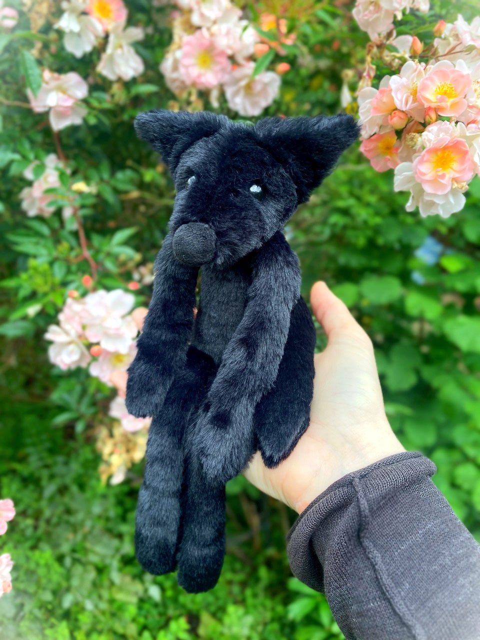 ‘ONYX’ - Handmade Luxury Weighted Plush Fluffy Fox Doll