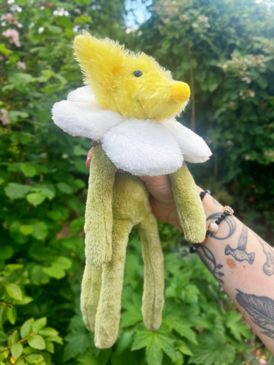 DAISY FLOWER FOX (B) - Handmade Weighted Plush Fox Doll