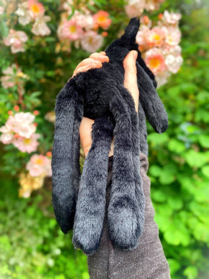 ‘ONYX’ - Handmade Luxury Weighted Plush Fluffy Fox Doll