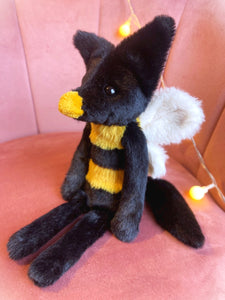 BEE FOX - Handmade Luxury Weighted Plush Fluffy Fox Doll