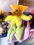 SUNFLOWER FLUFFY FOX - Handmade Weighted Plush Fox Doll