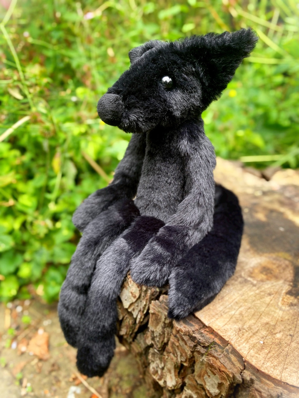 ‘ONYX’ - Handmade Luxury Weighted Plush Fluffy Fox Doll