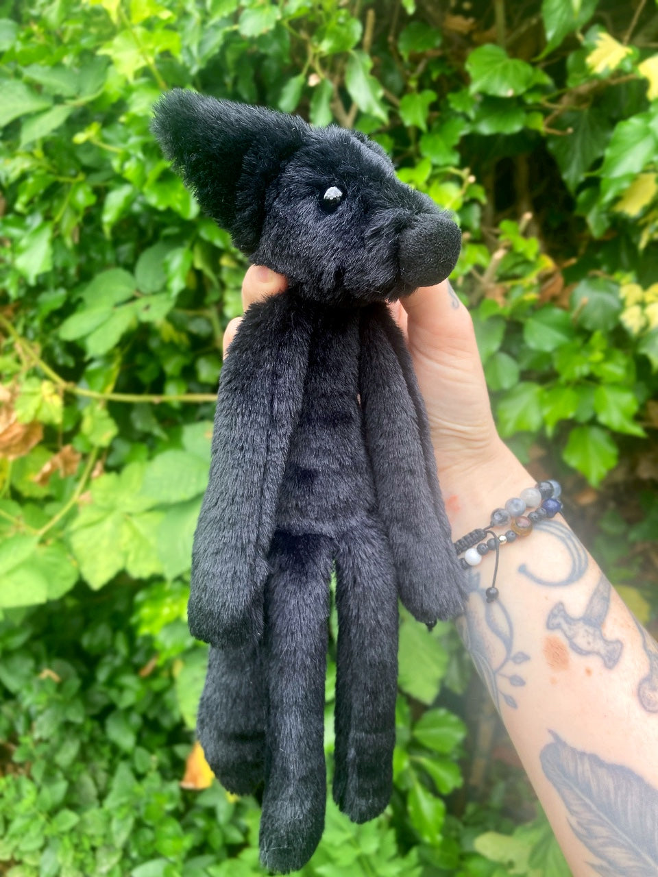 ‘OBSIDIAN’ - Handmade Luxury Weighted Plush Fluffy Fox Doll