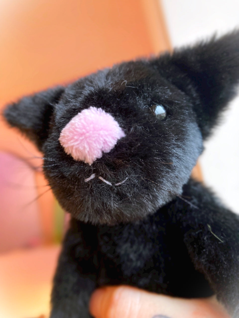 BLACK FERAL CAT - Handmade Luxury Weighted Plush Fluffy Kitten Doll