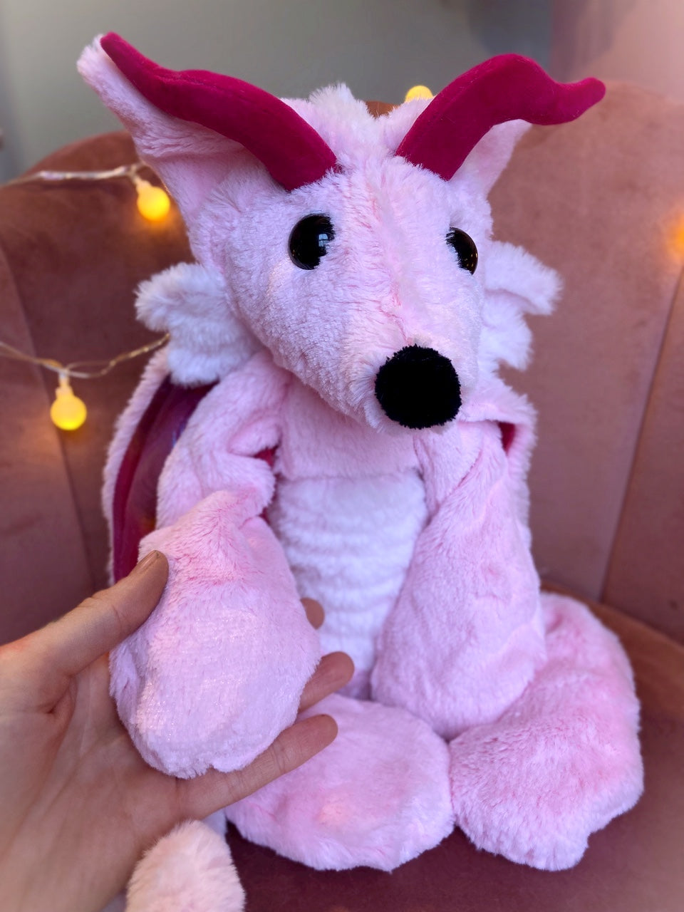 XL MARSHMALLOW DRAGON FOX - Handmade Luxury Weighted Plush Fluffy Fox Doll