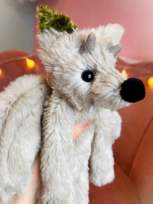 GARGOYLE FOX - Handmade Luxury Weighted Plush Fluffy Fox Doll