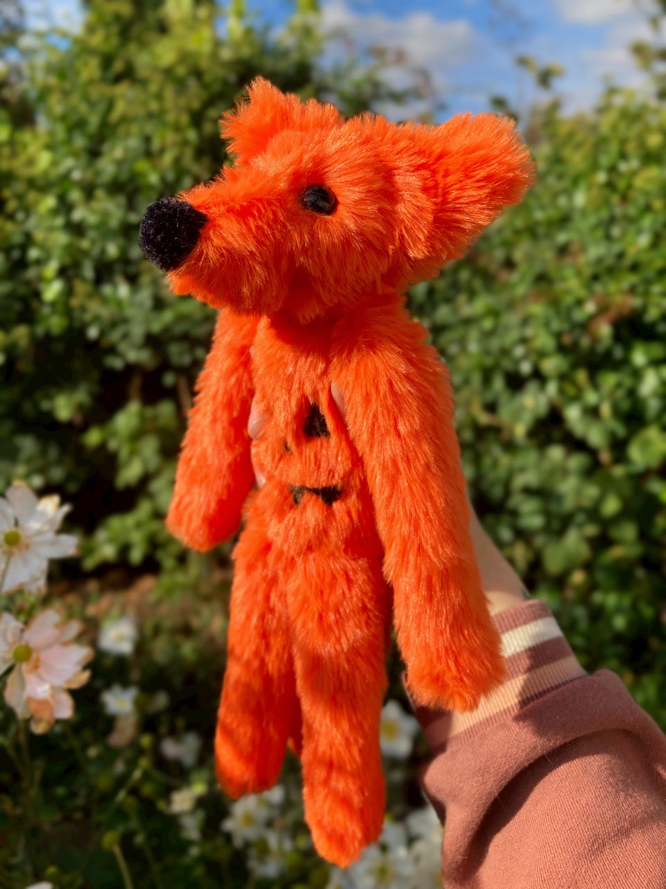 JACK O LANTERN FOX (B) - Handmade Luxury Weighted Plush Fluffy Fox Doll