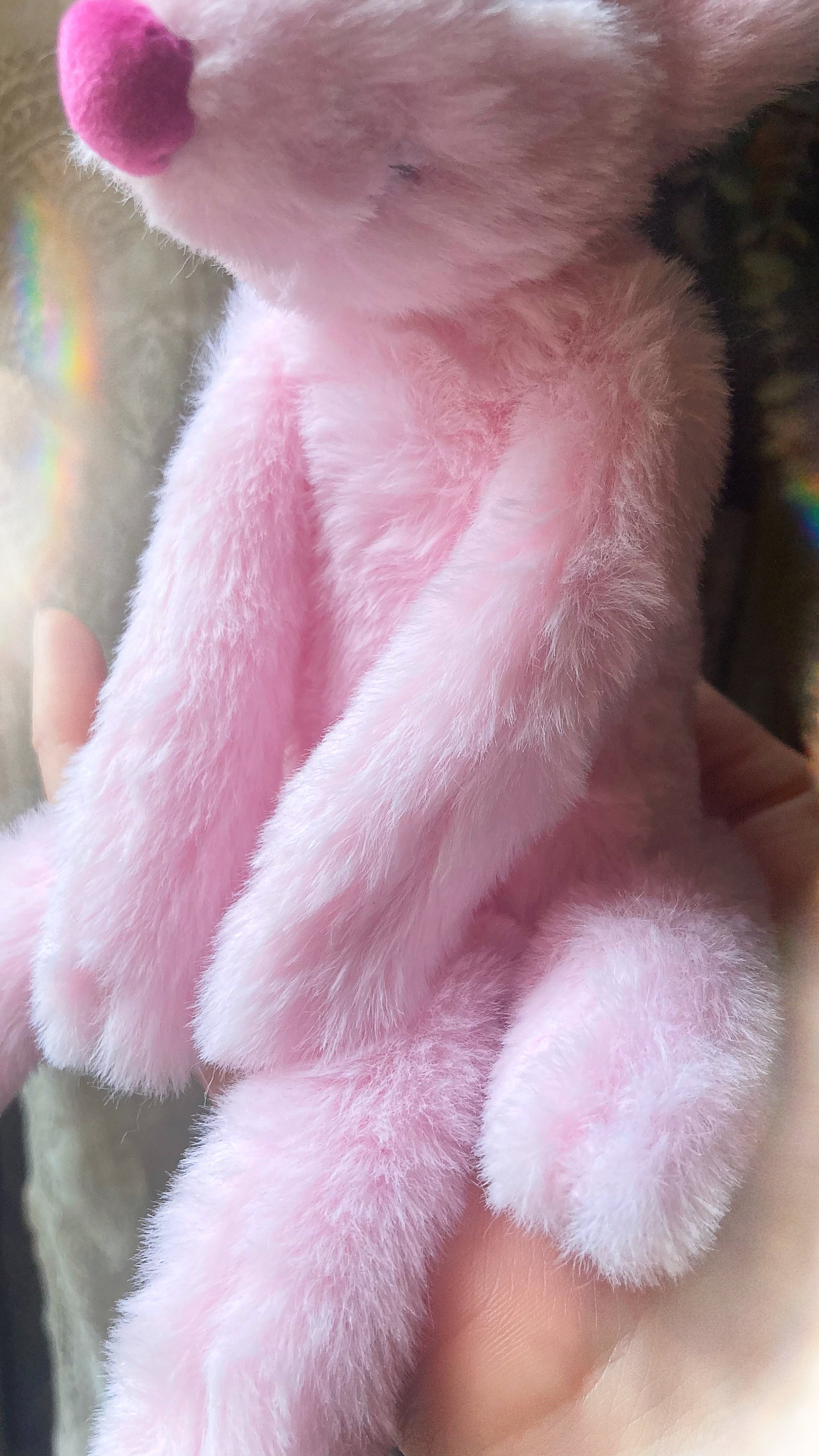 FLUFFY FOX CUB - Handmade Weighted Pink Plush Fox Doll