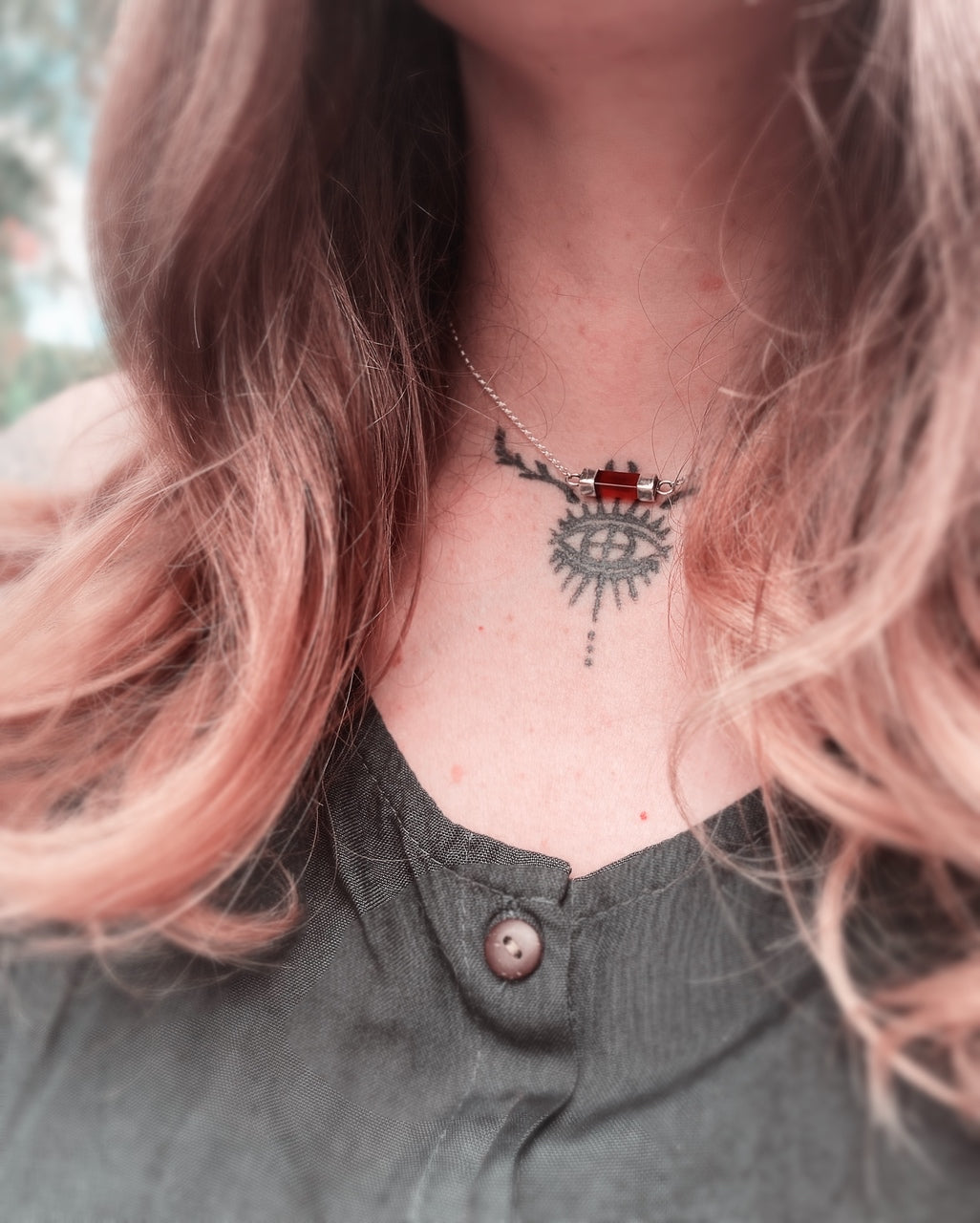 🔥EMBERS🔥Handmade Sterling Silver Choker Necklace with Carnelian
