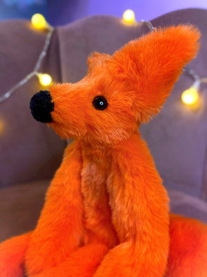 TANGERINE FOX - Handmade Luxury Weighted Plush Fluffy Fox Doll