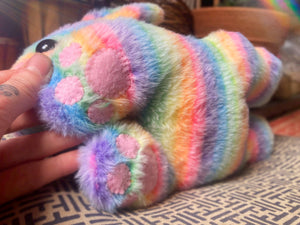 RAINBOW SHERBET SQUISHY FOX - Handmade Luxury Weighted Plush Fox Doll