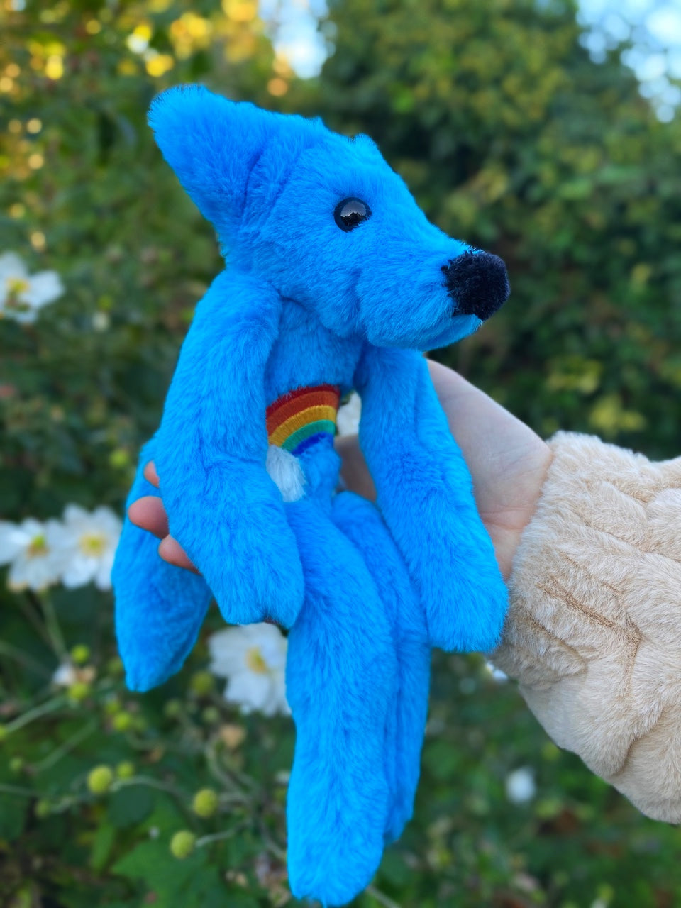 RAINBOW SKY FOX - Handmade Luxury Weighted Plush Fox Doll