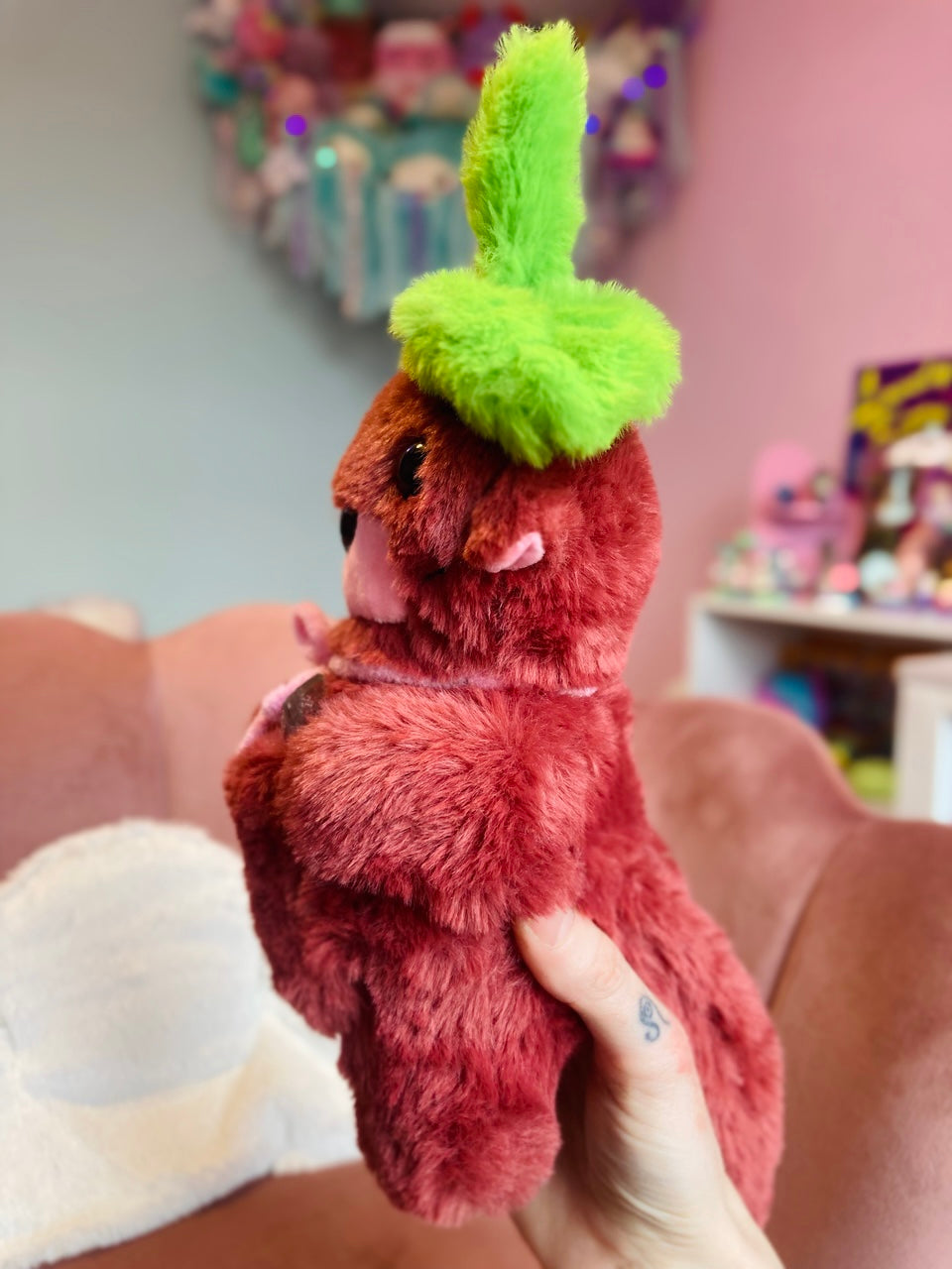 CHERRY OTTER (Glow in the Dark) - Handmade Luxury Weighted Plush Doll