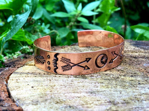 MOONGAZE Handmade Stamped Copper Cuff